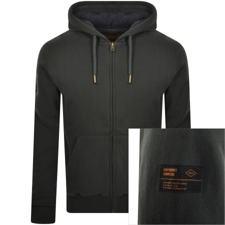 Superdry Borg Lined Full Zip Hoodie navy blue M